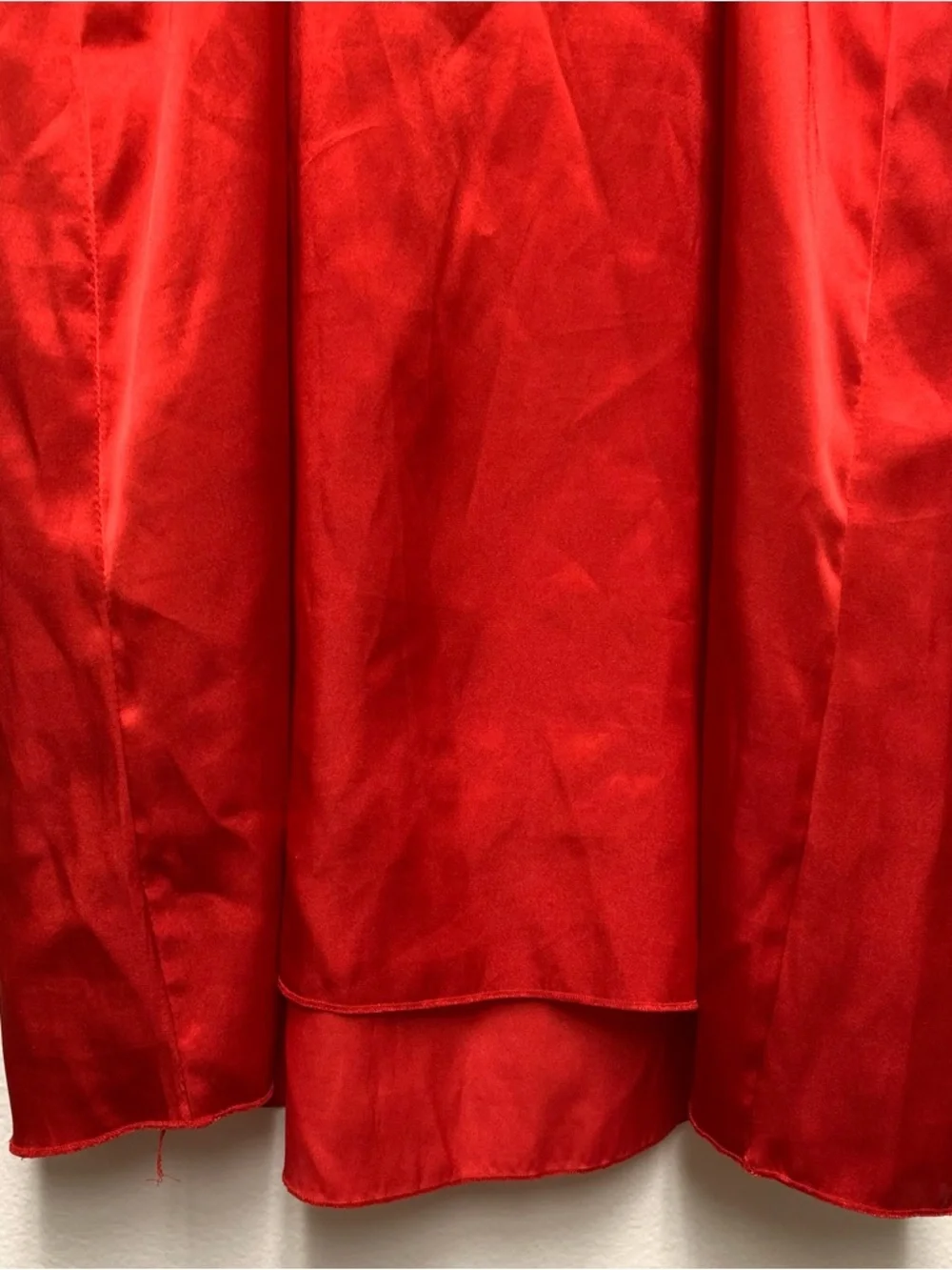 Vintage Shiny Red Satin Slip Dress Lingerie Nightie Nightgown Size M Sleepwear - Picture 6 of 7
